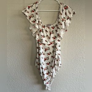 Orange Kiss Off the Shoulder Bodysuit